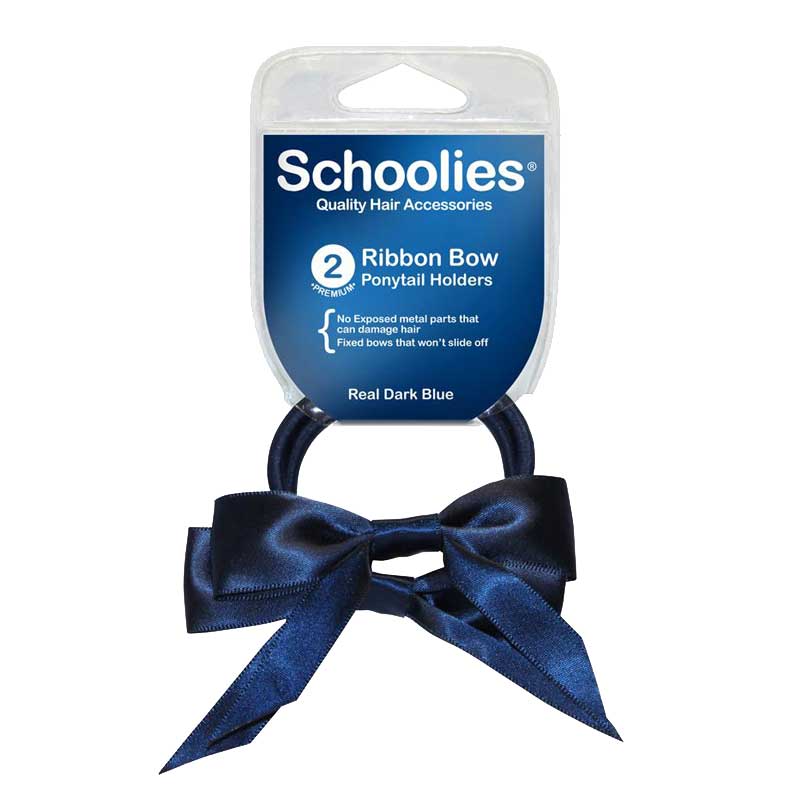Ribbon Bow Ponytail Holders 2pk